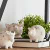 Statues & Figurines-Kirkland's Home Distressed Trio Farm Animals Figurine White
