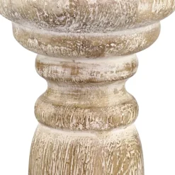 Candle Holders-Kirkland's Home Distressed Turned Wood Candle Holder, 8 In. White