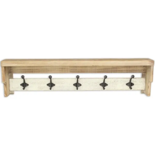 Shelves-Kirkland's Home Distressed Wall Shelf With Hooks