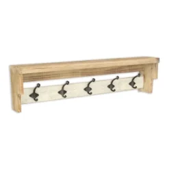 Shelves-Kirkland's Home Distressed Wall Shelf With Hooks