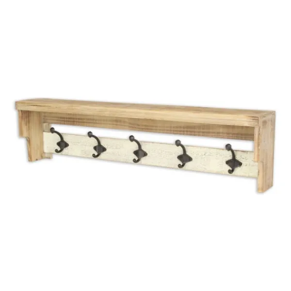 Shelves-Kirkland's Home Distressed Wall Shelf With Hooks