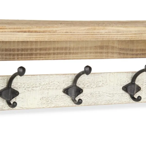 Shelves-Kirkland's Home Distressed Wall Shelf With Hooks
