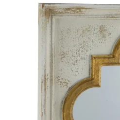 Decorative Mirrors-Kirkland's Home Distressed White And Gold Moroccan Mirror