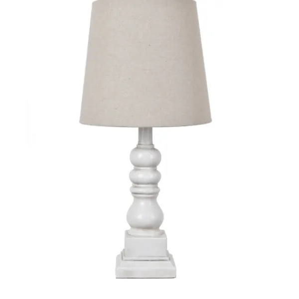 Table Lamps-Kirkland's Home Distressed White Candlestick Table Lamp Ivory