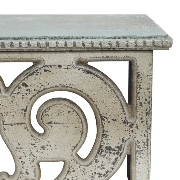 Shelves-Kirkland's Home Distressed White Carved Wood Wall Shelf