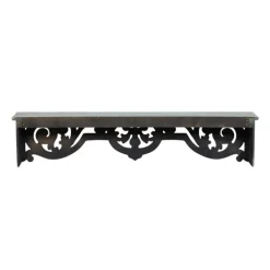 Shelves-Kirkland's Home Distressed White Carved Wood Wall Shelf