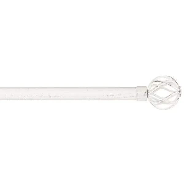 Curtain Rods & Hardware-Kirkland's Home Distressed White Open Sphere Curtain Rod, 120 In.
