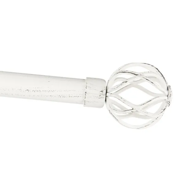 Curtain Rods & Hardware-Kirkland's Home Distressed White Open Sphere Curtain Rod, 120 In.