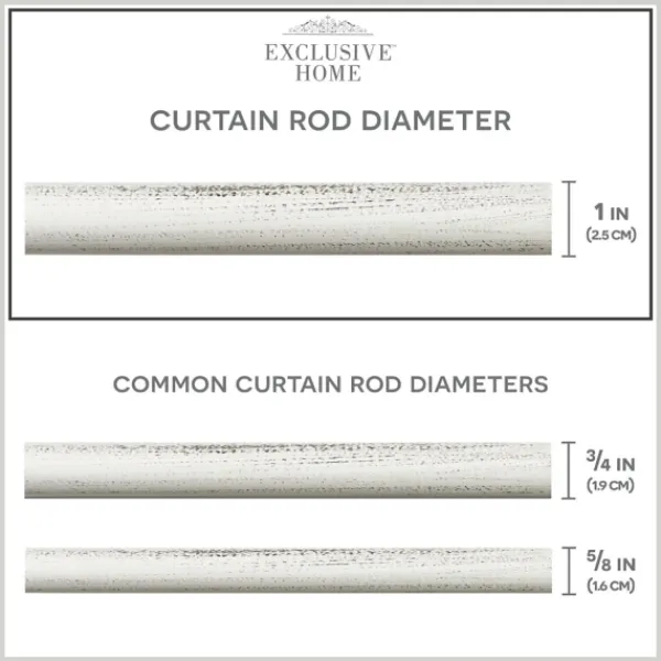 Curtain Rods & Hardware-Kirkland's Home Distressed White Open Sphere Curtain Rod, 120 In.