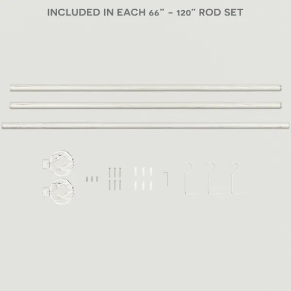 Curtain Rods & Hardware-Kirkland's Home Distressed White Open Sphere Curtain Rod, 120 In.