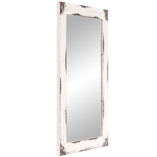 Decorative Mirrors-Kirkland's Home Distressed White Reclaimed Wood Wall Mirror