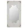 Decorative Mirrors-Kirkland's Home Distressed White Scroll Framed Wall Mirror