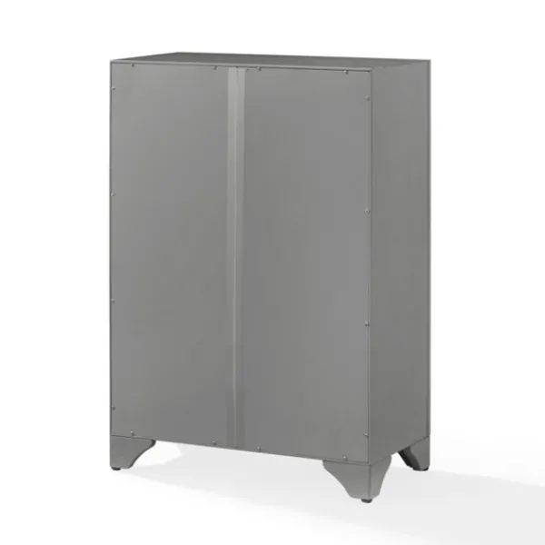 Bathroom Furniture-Kirkland's Home Distressed Wood Accent Cabinet Gray