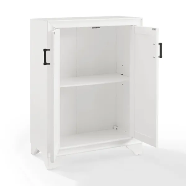 Bathroom Furniture-Kirkland's Home Distressed Wood Accent Cabinet White