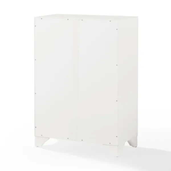 Bathroom Furniture-Kirkland's Home Distressed Wood Accent Cabinet White