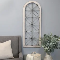 Wall Plaques-Kirkland's Home Distressed Wood And Metal Window Wall Plaque White