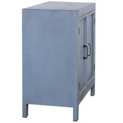 Cabinets & Sideboards-Kirkland's Home Distressed Wood 2-Door Cabinet Blue