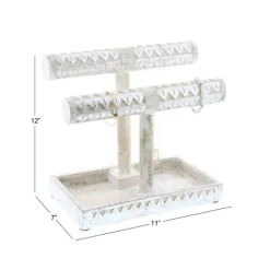 Decorative Accents-Kirkland's Home Distressed Wood Jewelry Stand Silver