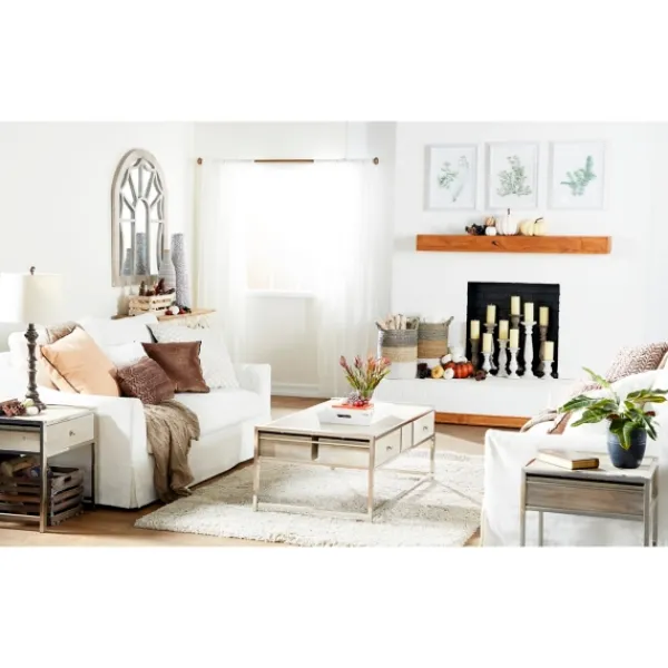 Candle Holders-Kirkland's Home Distressed Wood 3-Pc. Candle Holder Set White
