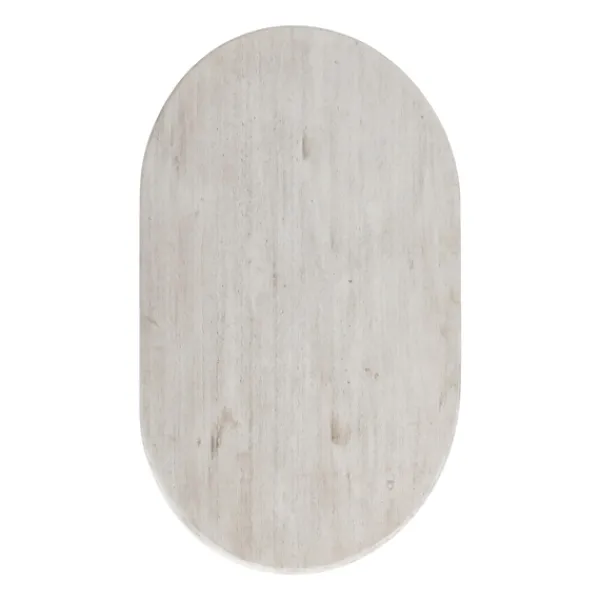 Dining Tables-Kirkland's Home Distressed Wood X Base Oval Dining Table White