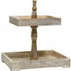 Decorative Bowls & Jars-Kirkland's Home Distressed Wooden 2-Tier Tray Brown