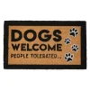 Doormats-Kirkland's Home Dogs Welcome People Tolerated Coir Doormat Tan/Black