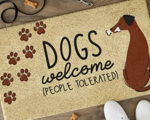 Doormats-Kirkland's Home Dogs Welcome People Tolerated Doormat Tan/Brown