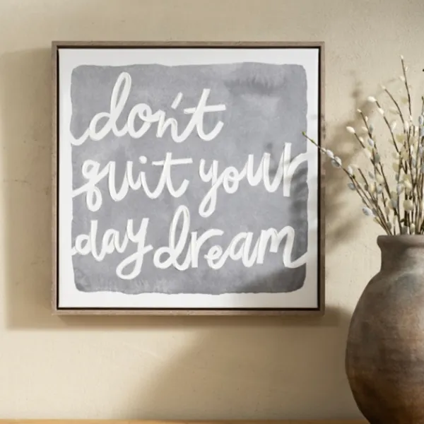 Wall Quotes & Signs-Kirkland's Home Don'T Quit Your Daydream Canvas Wall Plaque Gray/White