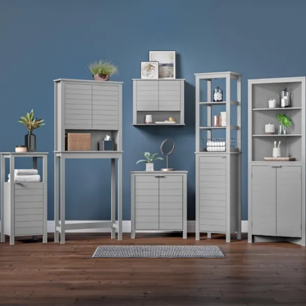 Bathroom Furniture-Kirkland's Home 2-Door Floor Cabinet Gray
