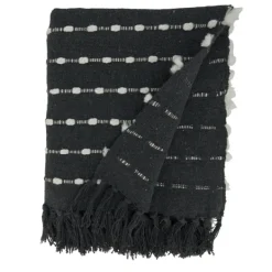 Blankets & Throws-Kirkland's Home Dotted Fringe Throw Blanket Black