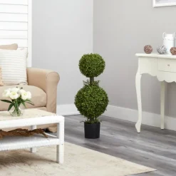 Trees & Topiaries-Kirkland's Home Double Ball Boxwood Topiary In Nursery Planter