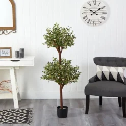 Trees & Topiaries-Kirkland's Home Double Ball Olive Tree Topiary
