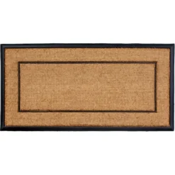 Doormats-Kirkland's Home Double Border Doormat, 48X24 In. Tan/Black