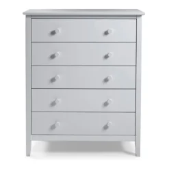 Cabinets & Sideboards-Kirkland's Home Dove Brazilian Pine Wood Five Drawer Chest Gray