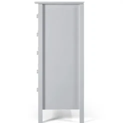 Cabinets & Sideboards-Kirkland's Home Dove Brazilian Pine Wood Five Drawer Chest Gray
