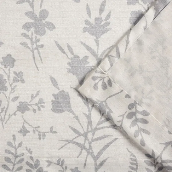 Curtains & Drapes-Kirkland's Home Dove Gray Floral 2-Pc. Curtain Panel Set, 84 In. Gray/White