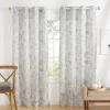 Curtains & Drapes-Kirkland's Home Dove Gray Floral 2-Pc. Curtain Panel Set, 96 In. Gray/White