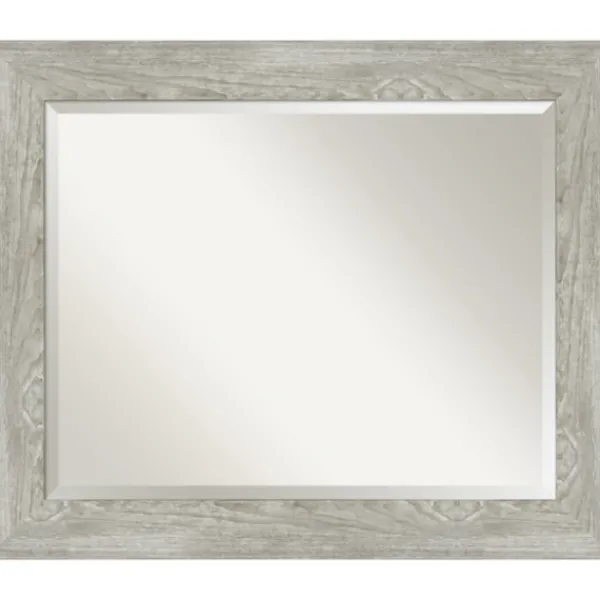 Decorative Mirrors-Kirkland's Home Dove Gray Scoop Frame Beveled Mirror, 34X28 In.