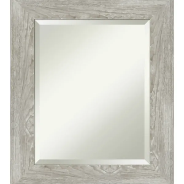 Decorative Mirrors-Kirkland's Home Dove Gray Scoop Frame Beveled Mirror, 22X26 In.