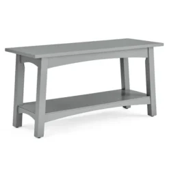 Benches & Ottomans-Kirkland's Home Dove Rustic Farmhouse Wood Bench Gray
