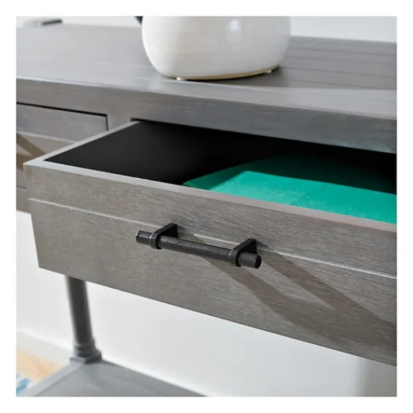 Console Tables-Kirkland's Home Dove Turned Leg Rustic Console Table Gray