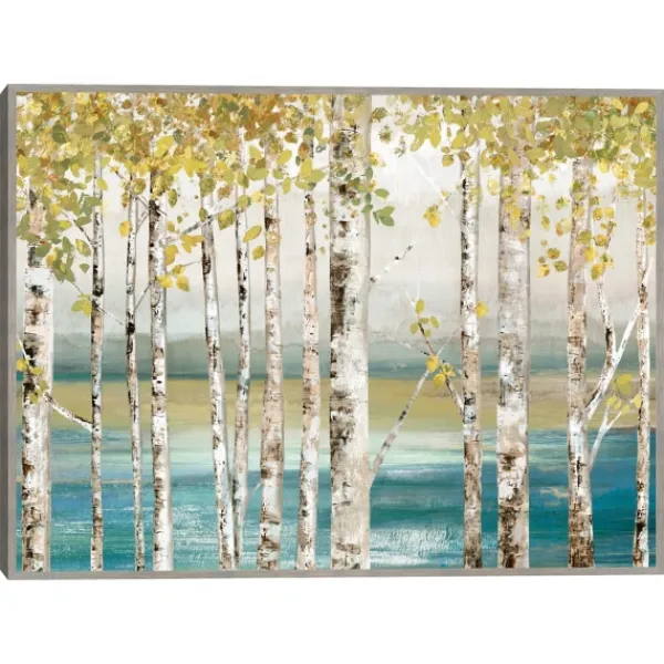 Framed Art-Kirkland's Home Down By The River Framed Canvas Art Print Blue/Green/White