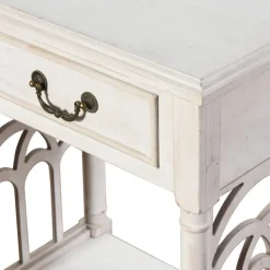 Accent & End Tables-Kirkland's Home 1-Drawer Cathedral Sides Accent Table White