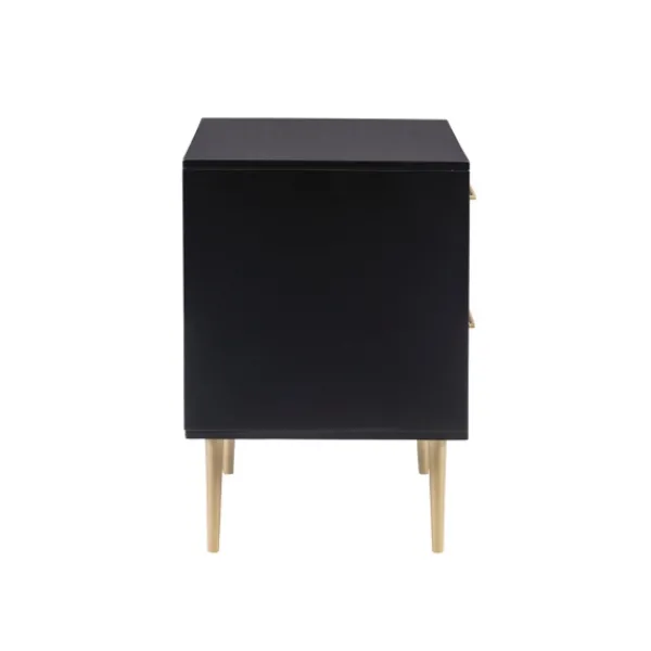 Nightstands-Kirkland's Home 2-Drawer Nightstand With Gold Hardware Black