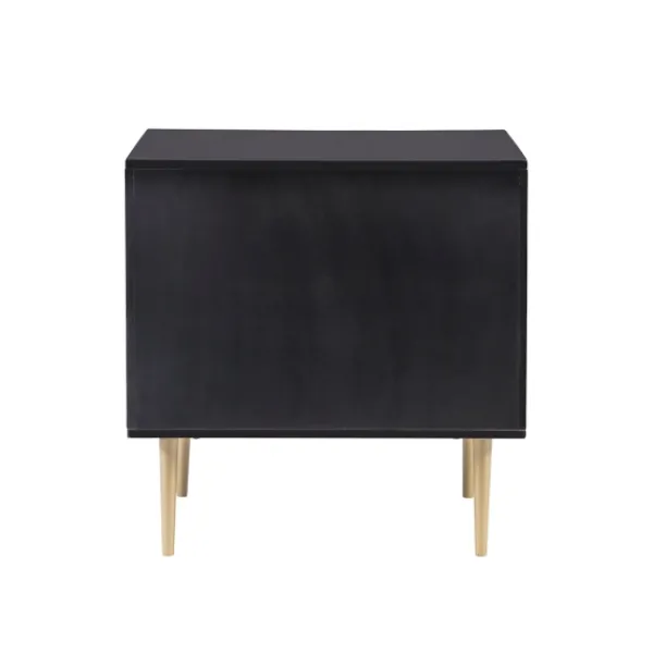 Nightstands-Kirkland's Home 2-Drawer Nightstand With Gold Hardware Black