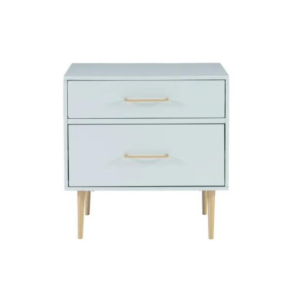 Nightstands-Kirkland's Home 2-Drawer Nightstand With Gold Hardware Gray