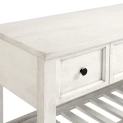 Console Tables-Kirkland's Home 2-Drawer Solid Wood Console Table White