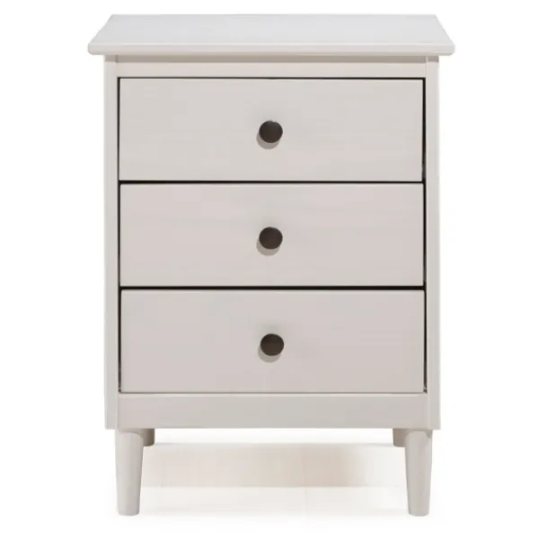 Nightstands-Kirkland's Home 3-Drawer Wood Nightstand White