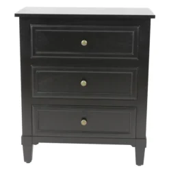 Accent & End Tables-Kirkland's Home 3-Drawer Wooden Accent Table Black