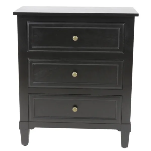 Accent & End Tables-Kirkland's Home 3-Drawer Wooden Accent Table Black